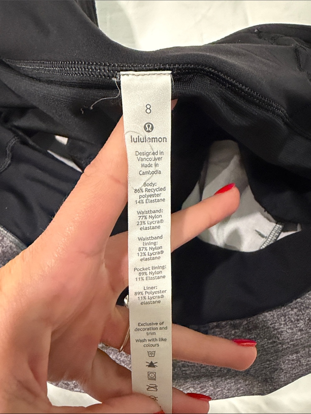lululemon athletica Black Waist Heather Grey Athletic Shorts - Picture 2 of 3